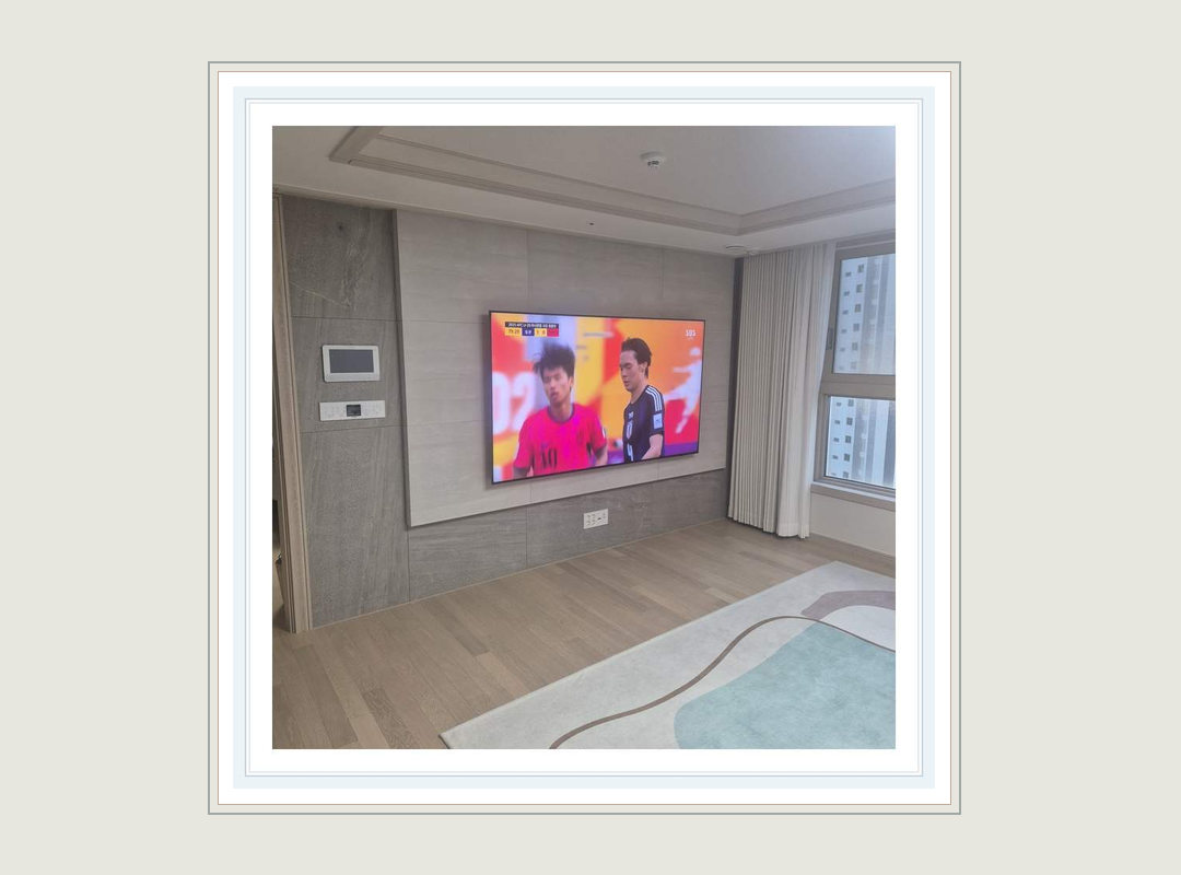 성북구 · 강북구 벽걸이TV 선정리 가격 안내 시공 참고 사진 3 · 원룸·아파트 설치 방식 검토