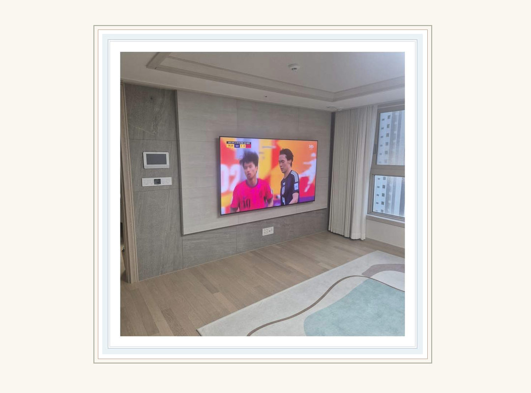 이천시 · 여주시 벽걸이TV 선정리 가격 안내 시공 참고 사진 1 · 중고 TV 설치 점검 검토