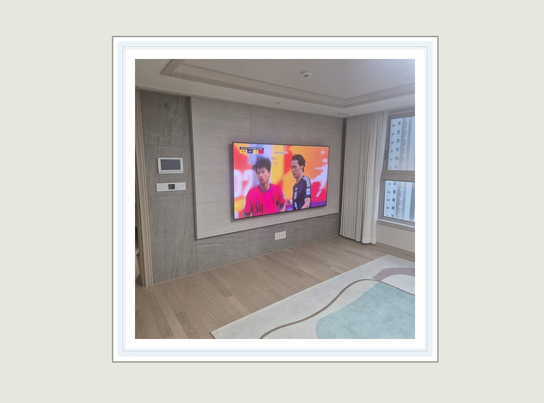 일산서구 · 파주시 벽걸이TV 선정리 가격 안내 시공 참고 사진 1 · 장거리 방문 일정 검토